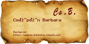 Csépán Barbara névjegykártya